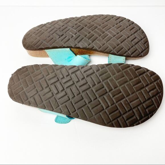 Aqua Leather Comfort Bed Toe Sandal Women’s Size 7 W - Picture 6 of 14